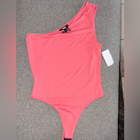 PAIGE One-Shoulder Pink Bodysuit - Picture 1 of 5